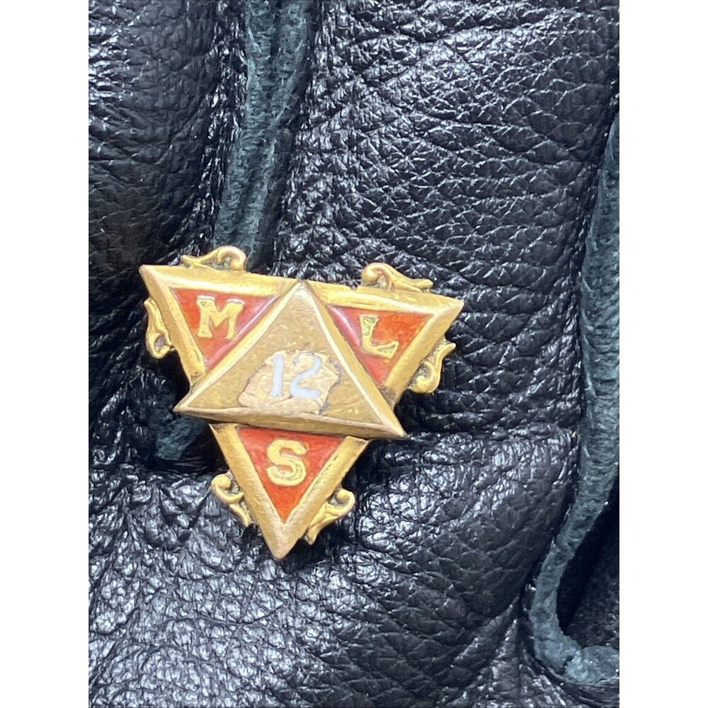 Antique DIEGES & CLUST Signed Gold Filled School Pin MLS 12 Year Triangle